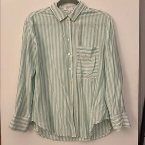 AYR Green and White Striped Blouse